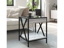 vidaxl Mesa De Centro*Mesa de centro luzes LED Infinity 40x40x49 cm sonoma Cinzento