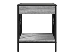 vidaxl Mesa De Centro*Mesa de centro luzes LED Infinity 40x40x49 cm sonoma Cinzento