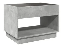 vidaxl Mesa De Centro*Mesa de centro luzes LED Infinity 70x50x50 cm cimento Cinzento