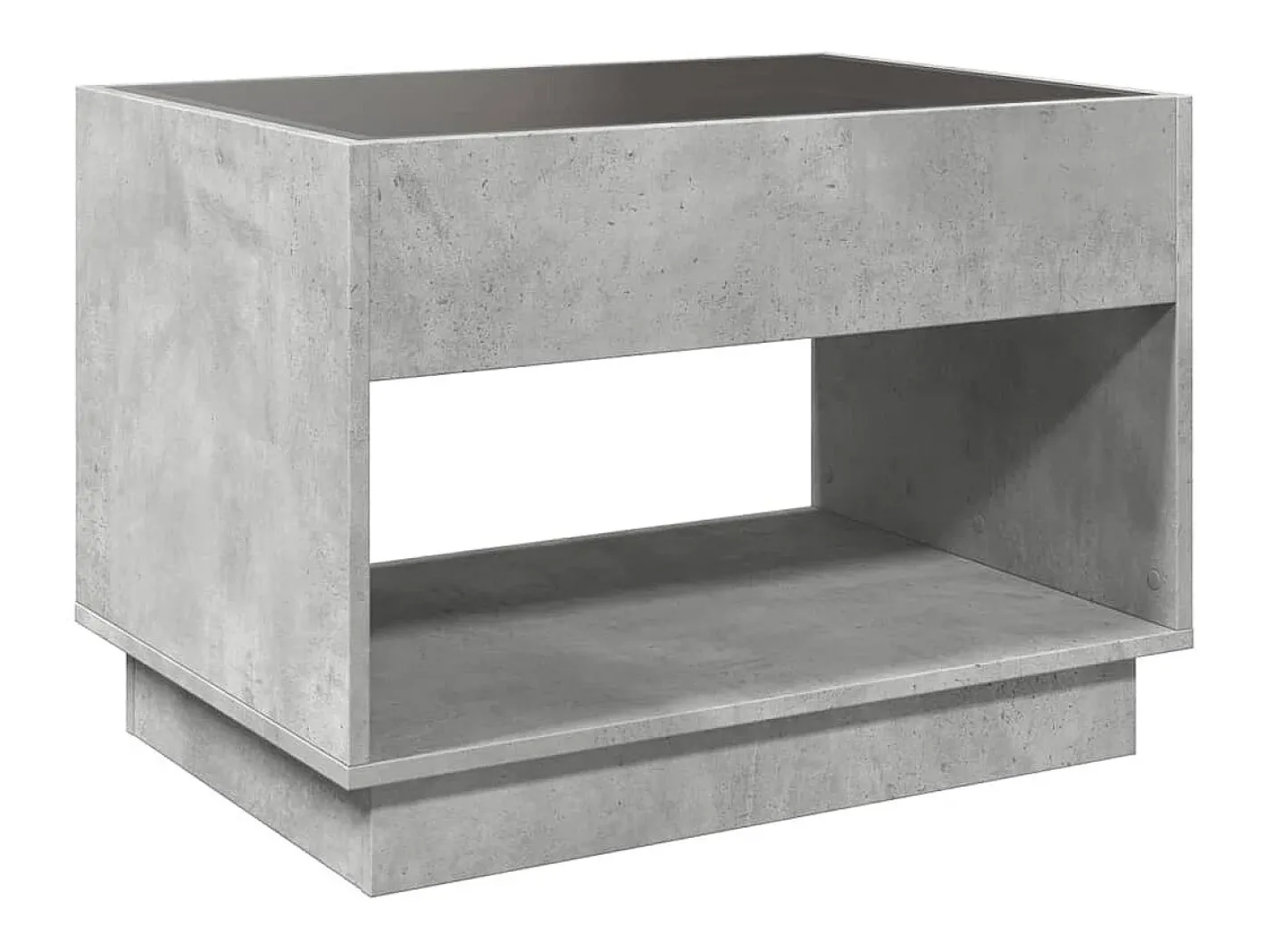 vidaxl Mesa De Centro*Mesa de centro luzes LED Infinity 70x50x50 cm cimento Cinzento