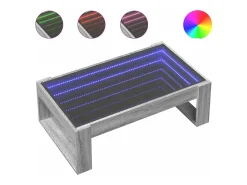 vidaxl Mesa De Centro*Mesa de centro luzes LED Infinity 90x53x30 cm sonoma Cinzento