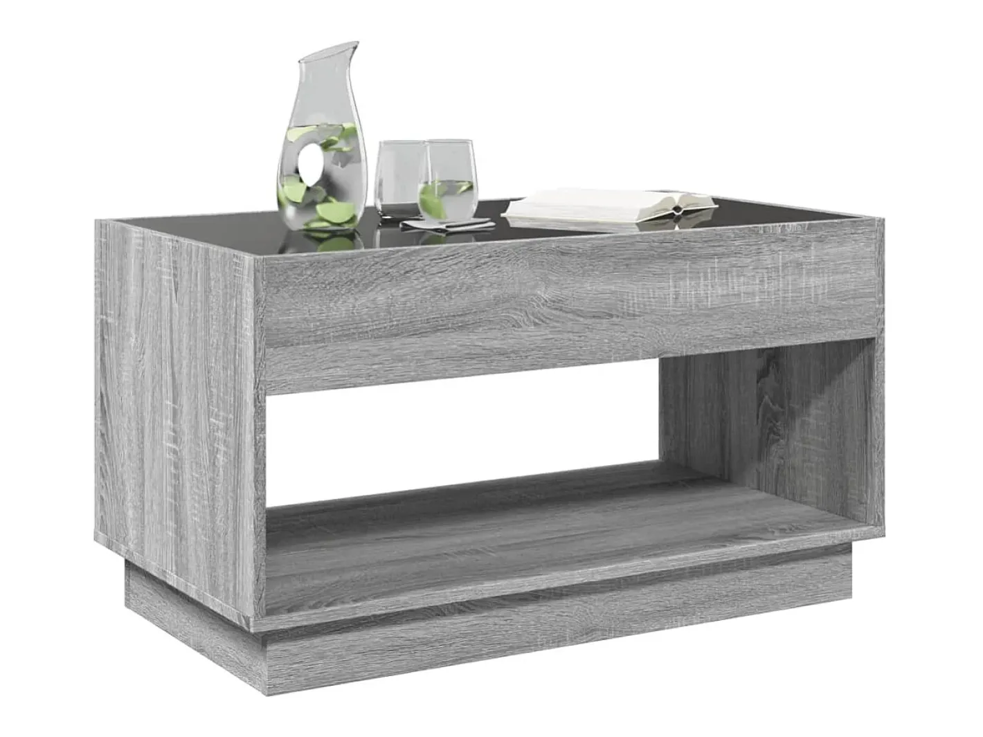 vidaxl Mesa De Centro*Mesa de centro luzes LED Infinity 90x50x50 cm sonoma Cinzento