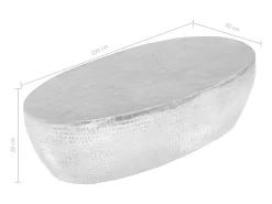 Clearance Mesa de centro martelada 100x50x28 cm Mesa De Centro