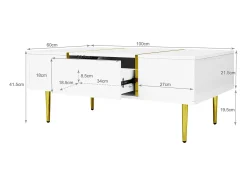 Mesa de centro moderna - 2 gavetas - MDF -^ModernLuxe