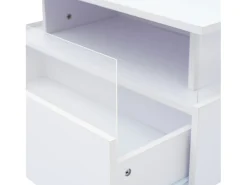 Mesa de centro moderna - com 2 gavetas + compartimentos em vidro -^ModernLuxe Best