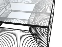 Vente-unique Mesa De Centro*Mesa de centro moderna - Vidro e metal preto em arame. CLARENCE Transparente / Preto