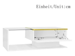 Mesa de centro moderna - Vidro - Iluminação LED - Armazenamento -^ModernLuxe Best