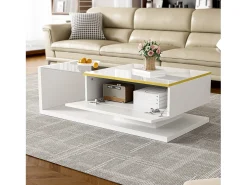 Mesa de centro moderna - Vidro - Iluminação LED - Armazenamento -^ModernLuxe Best