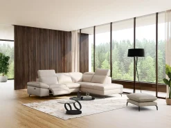 Mesa de centro modular em vidro temperado, cerâmica e metal - Efeito mármore preto - JOLINE^Maison Céphy Outlet