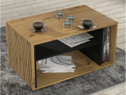 Mesa de centro Nera madeira e preto 45cm*Furnlux Sale