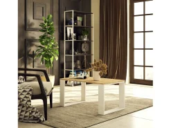 Akord Mesa De Centro*Mesa de Centro NOX Carvalho Sonoma / Branco Natural claro / Branco