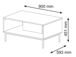 Furnlux Mesa De Centro*Mesa de centro Philaé branco e preto 43cm Preto / Branco