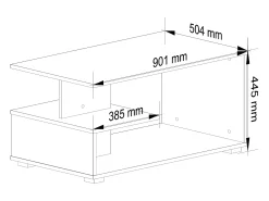 Sale Mesa de Centro PIN Carvalho com Acabamento Fosco - 90 x 45 x 51 cm Mesa De Centro