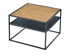 Best Mesa de centro quadrada 40 x 55 x 55 cm com espaço de armazenamento efeito madeira preta 03_0008431 Mesa De Apoio