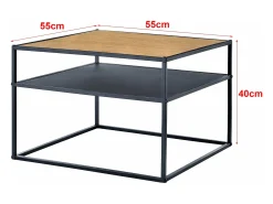 Best Mesa de centro quadrada 40 x 55 x 55 cm com espaço de armazenamento efeito madeira preta 03_0008431 Mesa De Apoio