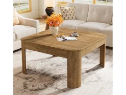 New Mesa de Centro Quadrada, Mesa Simples de 100cm para Sala de Estar Mesa De Centro