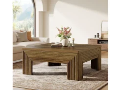 Mesa de Centro Quadrada para Sala de Estar, Mesa Central Grande de 100cm*Tribesigns Sale
