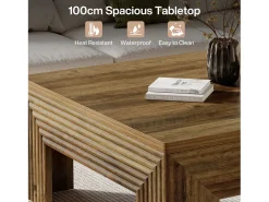 Mesa de Centro Quadrada para Sala de Estar, Mesa Central Grande de 100cm*Tribesigns Sale