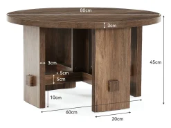 Discount Mesa de Centro Redonda com Pédestal, Mesa de Centro Pequena Circular de 80cm Mesa De Centro