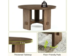 Discount Mesa de Centro Redonda com Pédestal, Mesa de Centro Pequena Circular de 80cm Mesa De Centro
