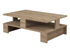 Concept-Usine Mesa De Centro*Mesa de centro retangular em madeira Luco com arrumação - Efeito de madeira de carvalho Castanho