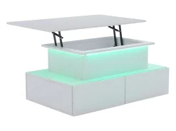 Hot Mesa de centro reveladora com LED - 4 gavetas - Mesa De Centro
