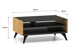 Petits-Meubles Mesa De Centro*Mesa de centro Soah madeira e 40cm Preto