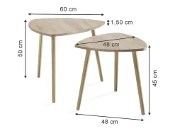 Vicco Mesa De Centro*Mesa de centro sonoma 60x60x50 twino Natural claro