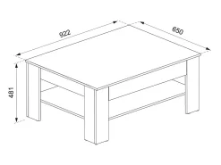 Vicco Mesa De Centro*Mesa de centro sonoma 92.2x65x48 milan Natural claro