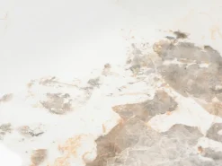 Vente-unique Mesa De Centro*Mesa de centro tampos giratórios cerâmica e vidro temperado efeito mármore branco - ELDOVA Transparente / Taupe / Branco