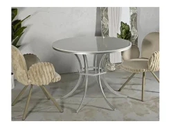 Mesa De Centro*Mesa de Centro VKH806, Prata, 100x100x76,5 cm, Kendra Home Prateado