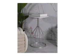Mesa de Centro VKH532, Prata, 37,5x37,5x58 cm, Kendra Home^ Sale