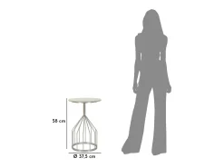 Mesa de Centro VKH532, Prata, 37,5x37,5x58 cm, Kendra Home^ Sale