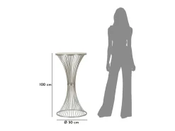 Mesa de Centro VKH581, Prata, 50x50x100 cm, Kendra Home^ Online