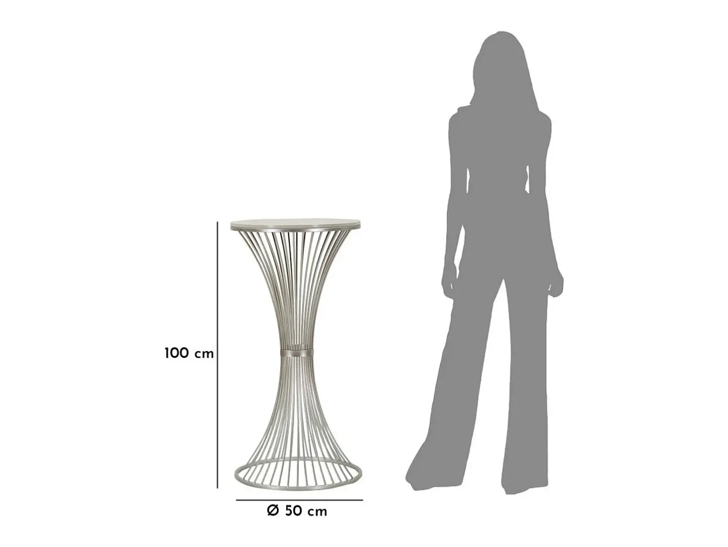 Mesa de Centro VKH581, Prata, 50x50x100 cm, Kendra Home^ Online
