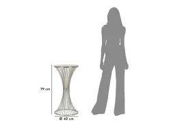 Mesa de Centro VKH582, Prata, 40x40x79 cm, Kendra Home* Discount