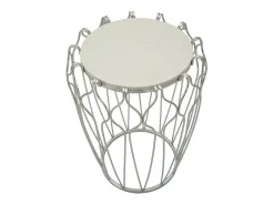 Mesa de Centro VKH530, Prata, 47,5x47,5x61,5 cm, Kendra Home* Outlet