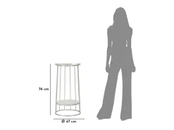 Mesa de Centro VKH583, Prata, 40x40x76 cm, Kendra Home^ Online