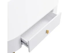 Mesa de centro 108x50x40 cm - com 2 gavetas - puxadores e pés dourados - Mesa De Centro