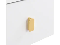 Mesa de centro 108x50x40 cm - com 2 gavetas - puxadores e pés dourados - Mesa De Centro