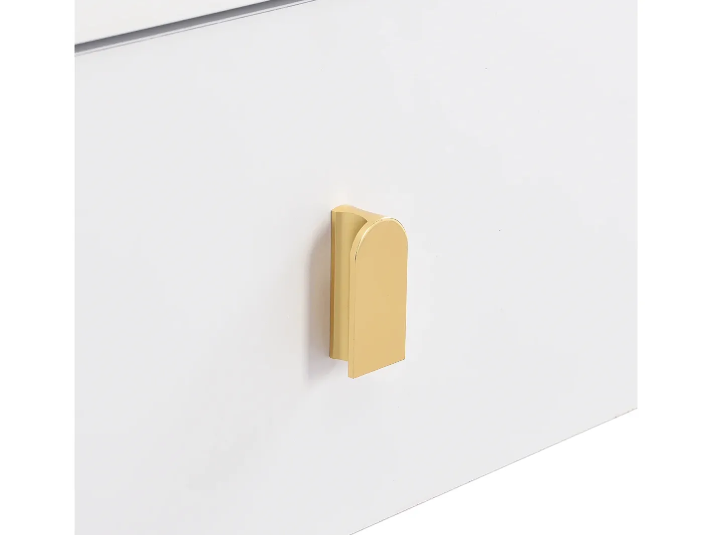 Mesa de centro 108x50x40 cm - com 2 gavetas - puxadores e pés dourados - Mesa De Centro