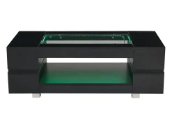 Mesa de centro 100x50x35 cm - com iluminação LED - amplo armazenamento -*ModernLuxe Outlet