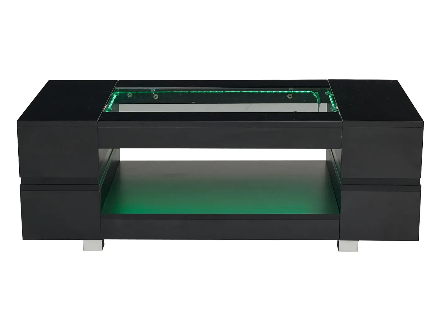 Mesa de centro 100x50x35 cm - com iluminação LED - amplo armazenamento -*ModernLuxe Outlet