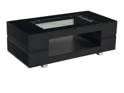 Mesa de centro 100x50x35 cm - com iluminação LED - amplo armazenamento -*ModernLuxe Outlet
