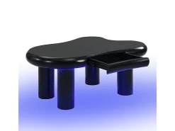 Mesa de centro 98x65.5x40 cm - forma de nuvem - 1 gaveta - com iluminação LED -*ModernLuxe Discount