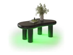 Mesa de centro 98x65.5x40 cm - forma de nuvem - 1 gaveta - com iluminação LED -*ModernLuxe Discount