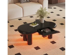 Mesa de centro 98x65.5x40 cm - forma de nuvem - 1 gaveta - com iluminação LED -*ModernLuxe Discount