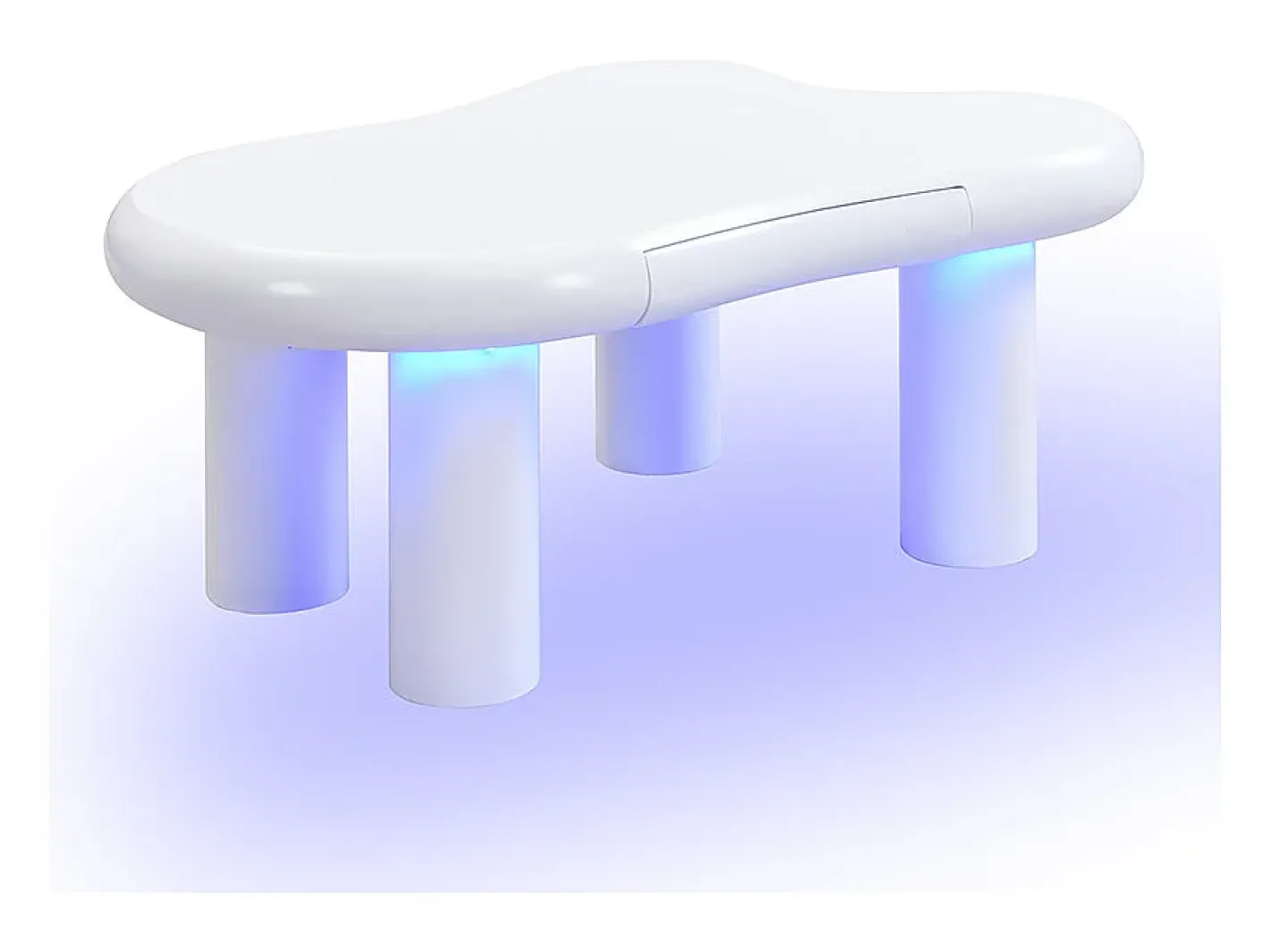 Mesa de centro 98x65.5x40 cm - forma de nuvem - 1 gaveta - com iluminação LED -^ModernLuxe Outlet