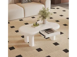 Mesa de centro 98x65.5x40 cm - forma de nuvem - 1 gaveta - com iluminação LED -^ModernLuxe Outlet