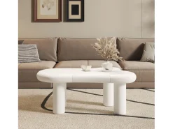 Mesa de centro 98x65.5x40 cm - forma de nuvem - 1 gaveta - com iluminação LED -^ModernLuxe Outlet